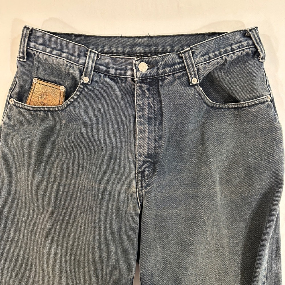 American Blue Vintage Mens Jeans 36 Long Cotton Straight Leg Dark Wash Fade Gray - Picture 2 of 8